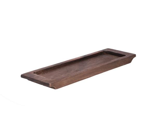 Tablett Holz rechteckig mit Rand 