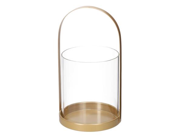 Windlicht Metall m Glaszylinder D16 H30cm