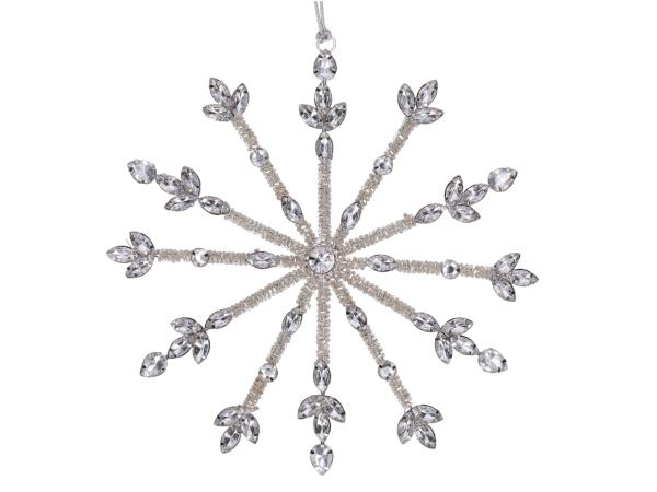Sternflocke Perlen-Strass z Hängen D19cm