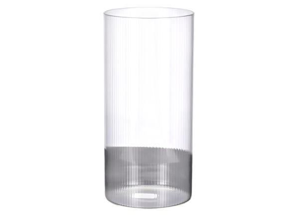 Glas Zylinder Struktur Rille hotcut D10 H21,5cm