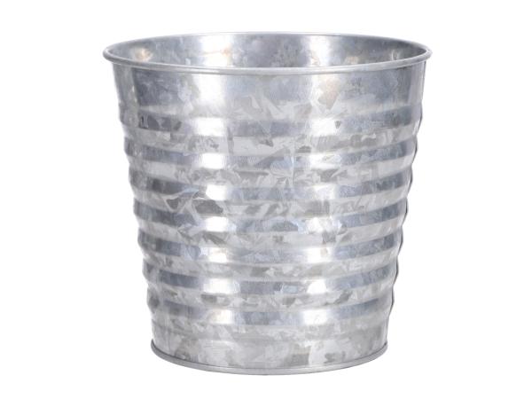 Topf Rille Zink antik D11,5-15,5 H14,7cm