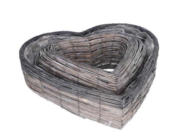Pflanzherz Spaltweide 2tone Set2 D40/45 H12/13cm