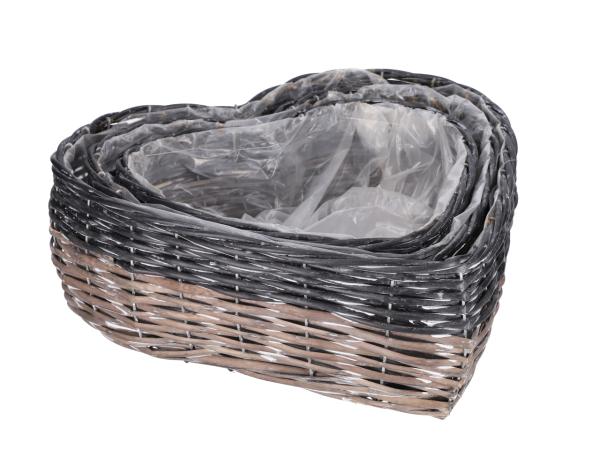 Pflanzherz Spaltweide 2tone Set3 D30/35/40 H10/11/12cm