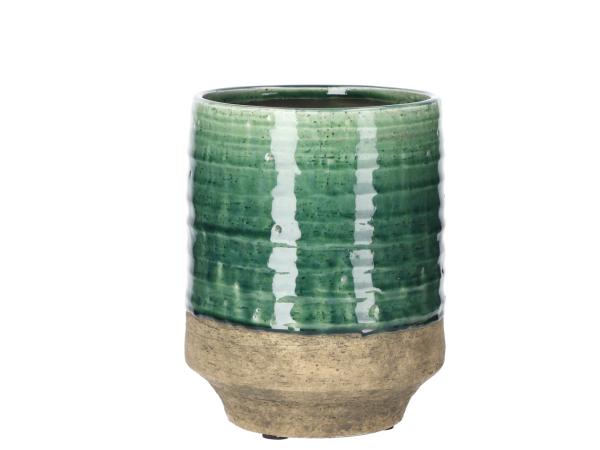 Topf hoch teilglasur Schamottkeramik D18,5 H24,5cm