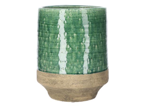 Topf hoch teilglasur Schamottkeramik D21 H29,5cm