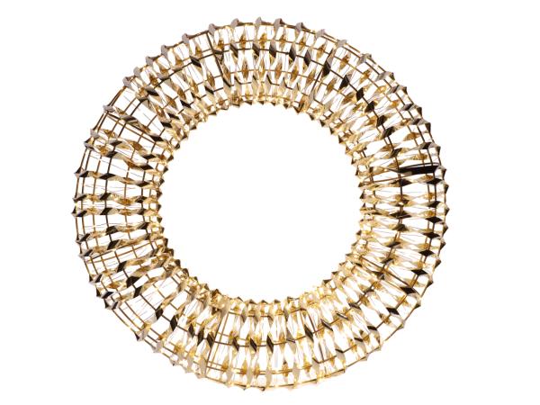 Kranz Metall m Goldfolie 600LED indoor m Timer (5mr Zuleitung) D58cm