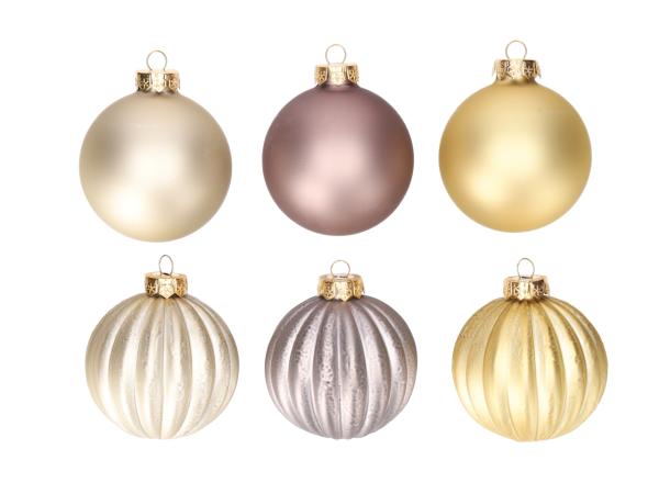 Kugelsortiment Glas 2Mod 3Fb matt (9St/Box) D8cm