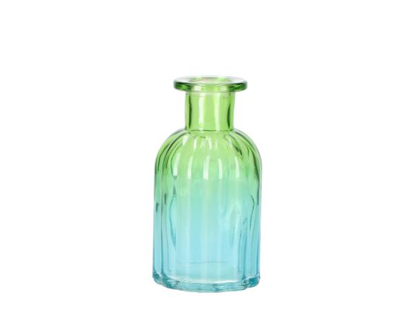 Tischvase Glas Vertigo Rille 2tone grün/blau 