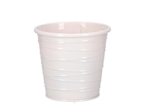 Topf Blech Fadenrille Glanzlack D13 H12cm
