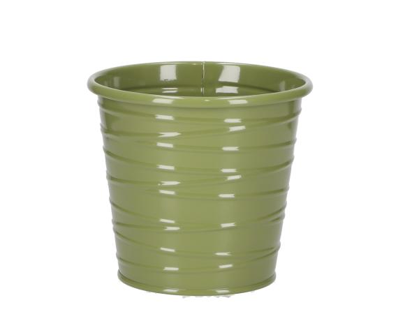 Topf Blech Fadenrille Glanzlack D13 H12cm