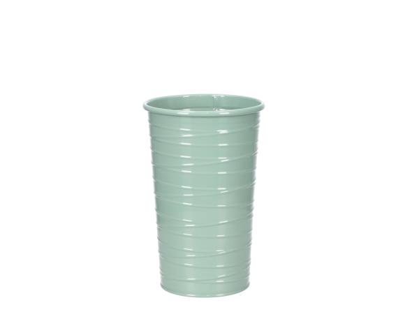 Vase Blech Fadenrille Glanzlack 