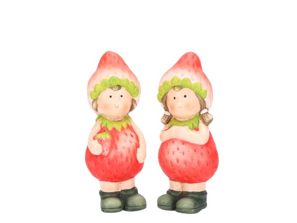 Erdbeermädchen Keramik 2Mod B5,5 T5 H13cm