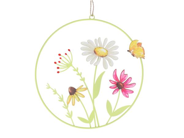 Ring Blumenwiese Metall/Holz D23 T0,5cm