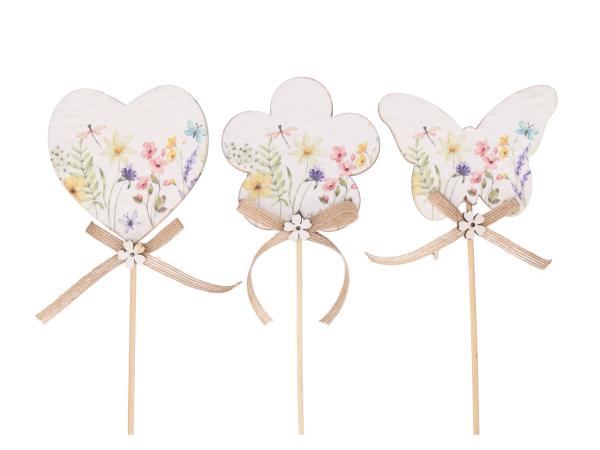 Steckersortiment Blumenwiese Schöpfpapier Holz 3Mod D8/9/8 L33cm