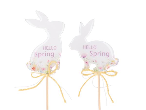 Stecker Hase Holz "Hello Spring" 2Mod B8/9,5 T1 L37,5/36cm