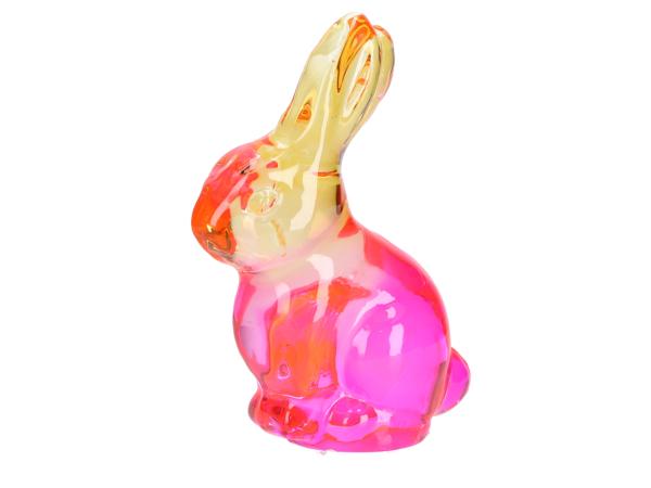 Hase Glas massiv 2tone pink/orange B9,5 T5 H13,5cm