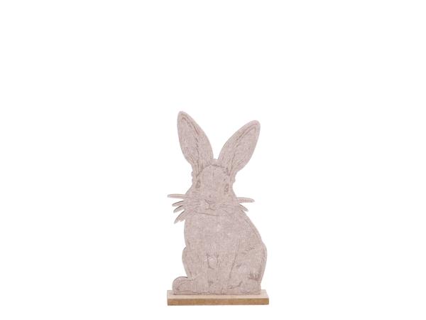 Hase Filz Laser-Silouette a Holzsockel 