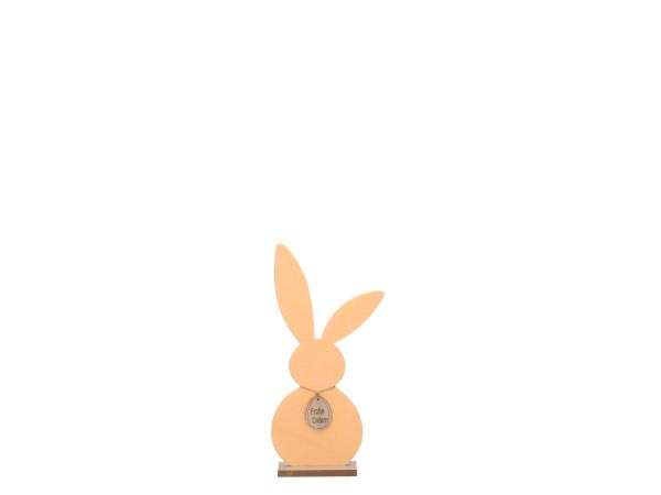 Hase Filz "Frohe Ostern" a Holzsockel 