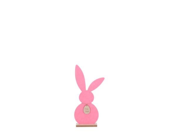 Hase Filz "Frohe Ostern" a Holzsockel 