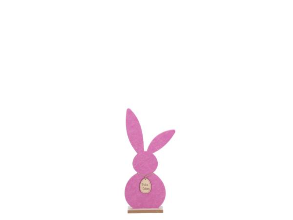 Hase Filz "Frohe Ostern" a Holzsockel 