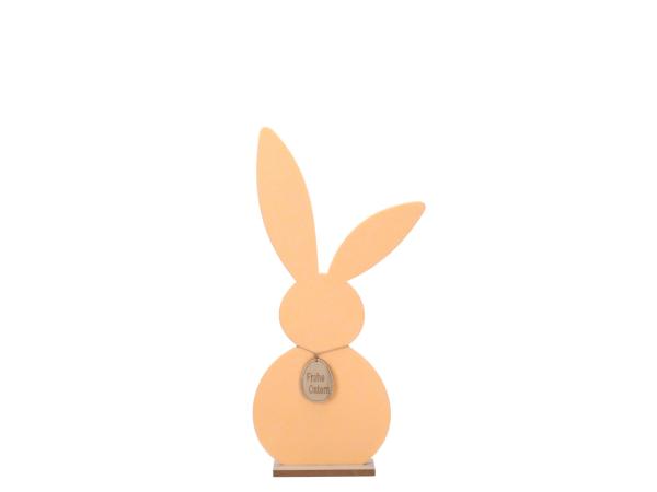 Hase Filz "Frohe Ostern" a Holzsockel B29 T6 H61cm