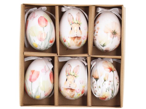 Ei z Hängen Druckmotiv Blumen/Hase 3Mod D5 H7cm