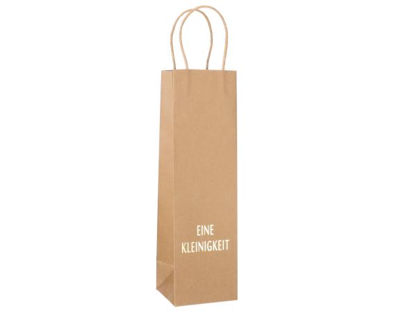 Flachentasche bedruckt Papier "Eine Kleinigkeit" B10,5 T10 H36cm