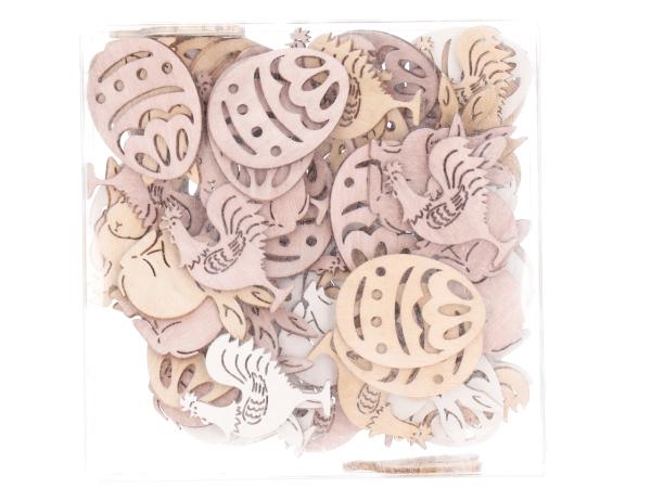 Streusortiment Ostern durchbrochen 3Mod (Hase/Huhn/Ei) 72St/Bx D4cm