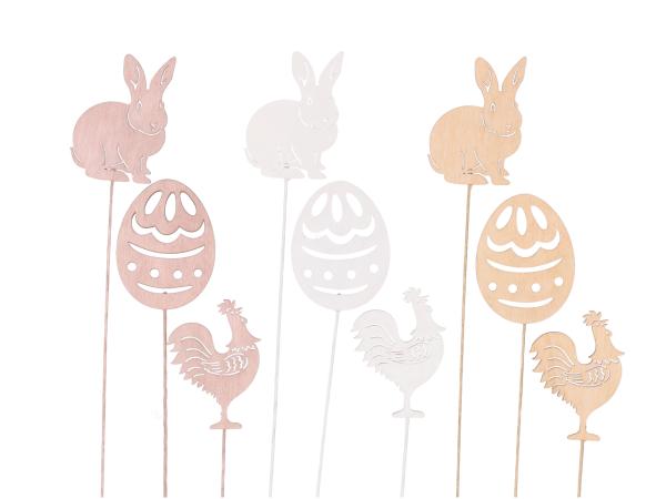 Steckersortiment Ostern durchbrochen 3Mod (Hase/Huhn/Ei) 