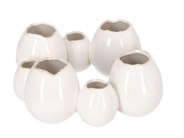 Eivase Ring x8  Porzellan glasiert D25 H6,5/9,5cm