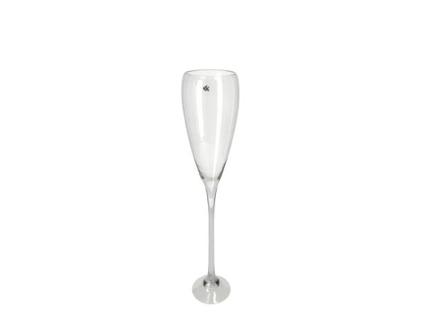 Flötenvase XXL Glas Cold cut geschliffener Rand 