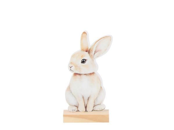 Hase Blech a Holzsockel Druckmotiv beidseeitig z Stellen 