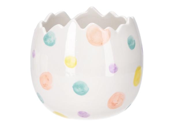 Pflanzei Porzellan bunte Punkte glasiert D17 H15cm