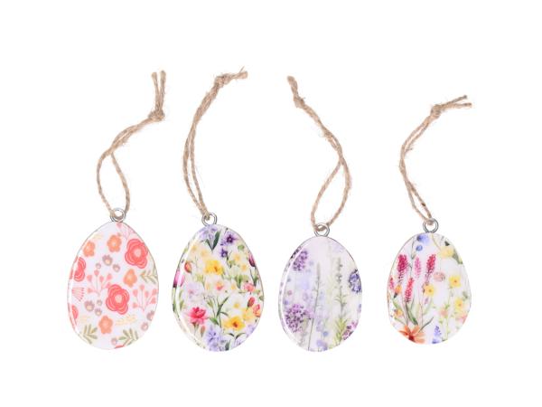 Ei Hänger Druckmotiv Floral Mangowood-Emaille doppelseitig 