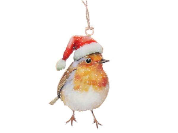 Vogel Blech beidseitig emailliert z Hängen B6,5 H10cm