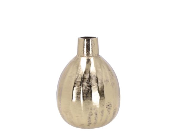 Vase Oliv Aluguss geschliffen 