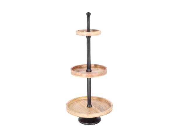 Etagere Aluguss/Mangoholz X3 