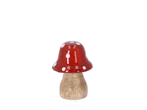 Fliegenpilz Holz Kappe Emaille 