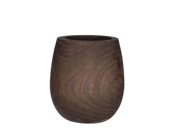 Topf Holz Holz gedrechselt inkl. PE-Einsatz 