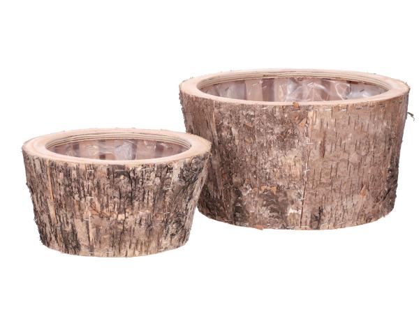 Schale Birkenrinde mit Inlay Set2 D23/30 H12/17cm