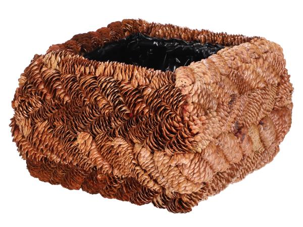 Pflanzschale Fichtenzapfen quadratisch D31 H18cm