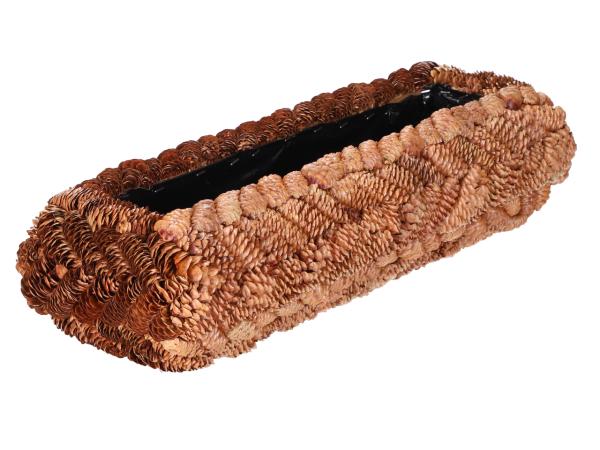 Pflanzschale Fichtenzapfen rechteckig L58 B22 H13cm