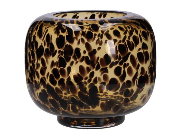 Kugelvase Glas Leo cold cut durchgefärbt mundgeblasen 