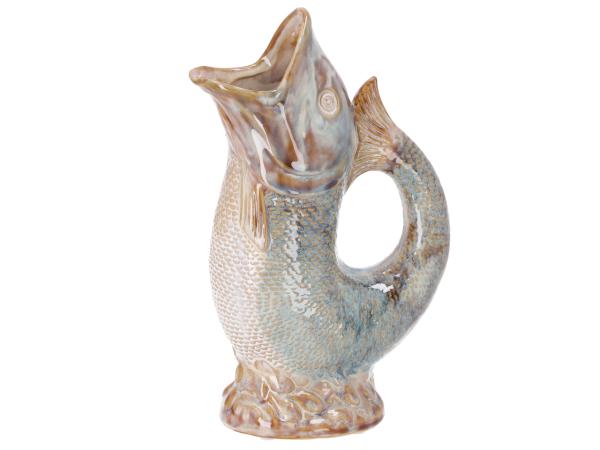 Vase Porzellan Fisch handgefertigt glasiert B16 T7,5 H25,5cm