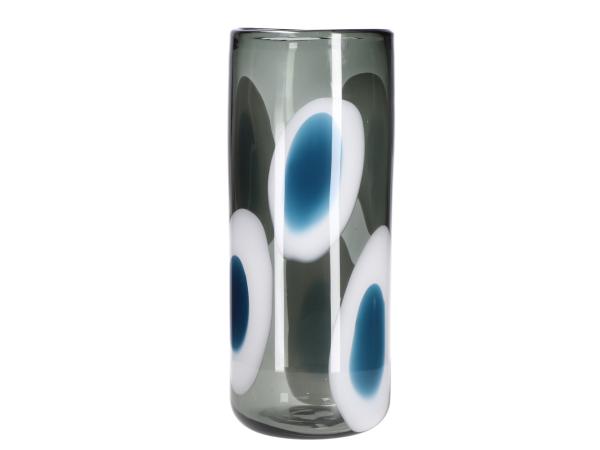 Vase Glas Pfauenauge handmade D15 38cm