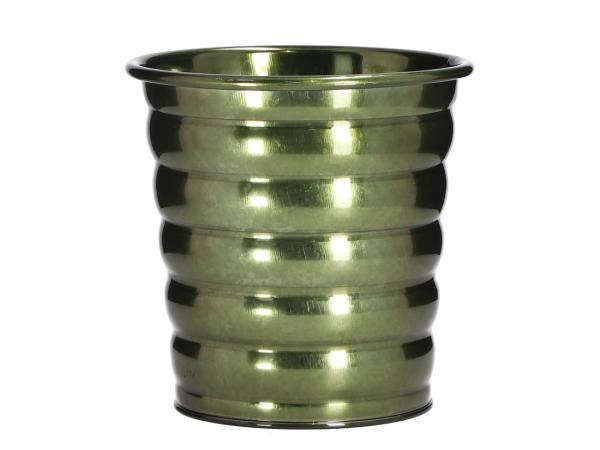 Topf Blech Baldo Rille metallic m Inlay D15 H15cm