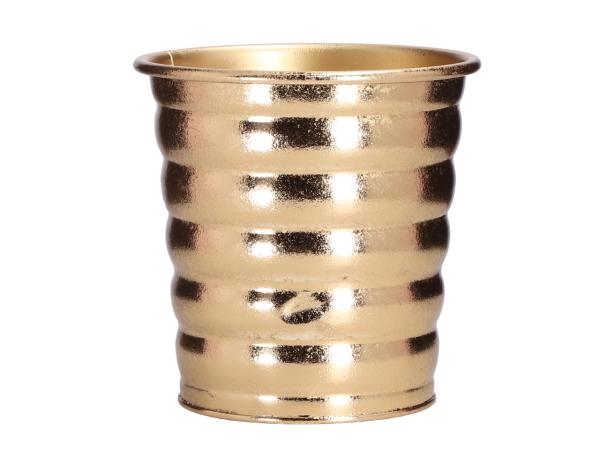 Topf Blech Baldo Rille metallic m Inlay D15 H15cm