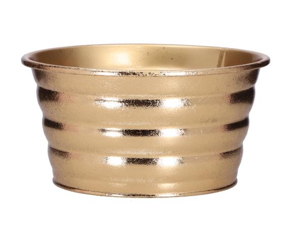 Schale Blech Baldo Rille metallic m Inlay D20 H10,5cm