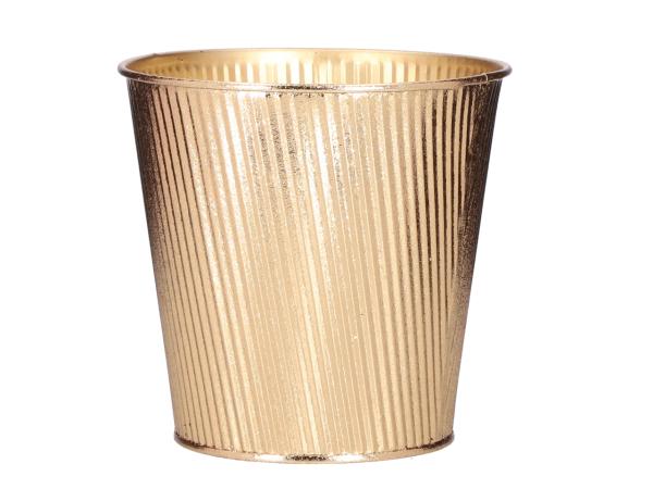 Topf Blech Rille Cord metallic m Inlay D15 H14,5cm
