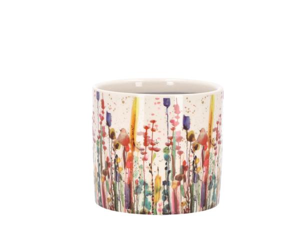 Topf Keramik Blumenwiese paint 